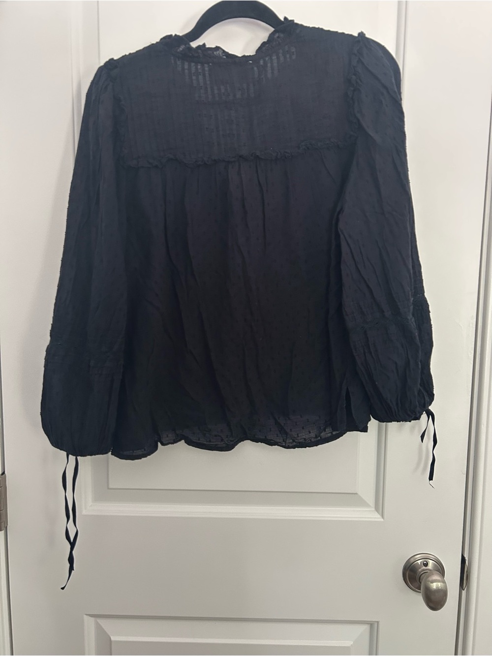 Cleobella Pintuck Ruffle Button Front Blouse - Picture 5 of 6